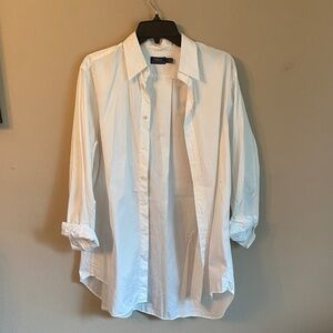 Ralph Lauren crisp white button down tunic - size 12